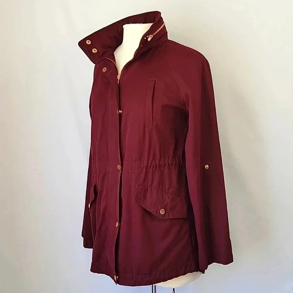 A New Day Anorak Utility Jacket Wine Size Small